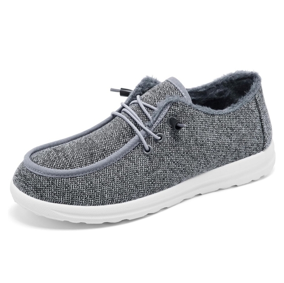 Casual Lightweight Grey Loafers with Fur Lining - Picture 4 of 4